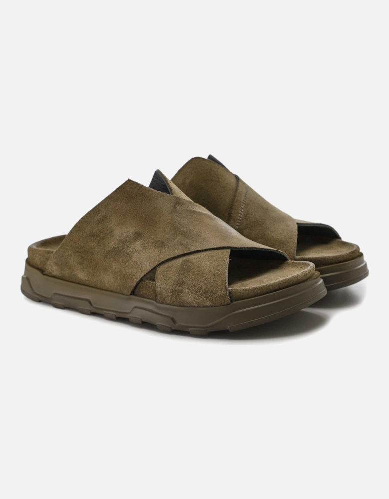 V Front Suede Sandals