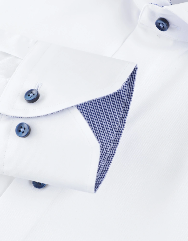 Fitted Body Houndstooth Trim Shirt