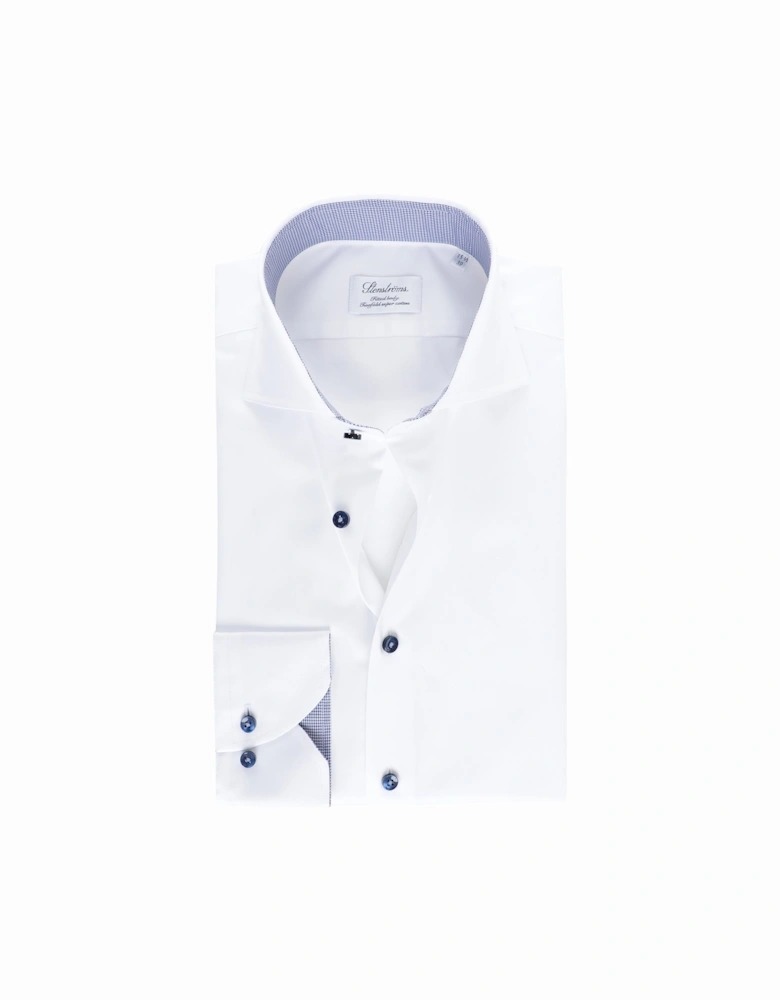 Fitted Body Houndstooth Trim Shirt