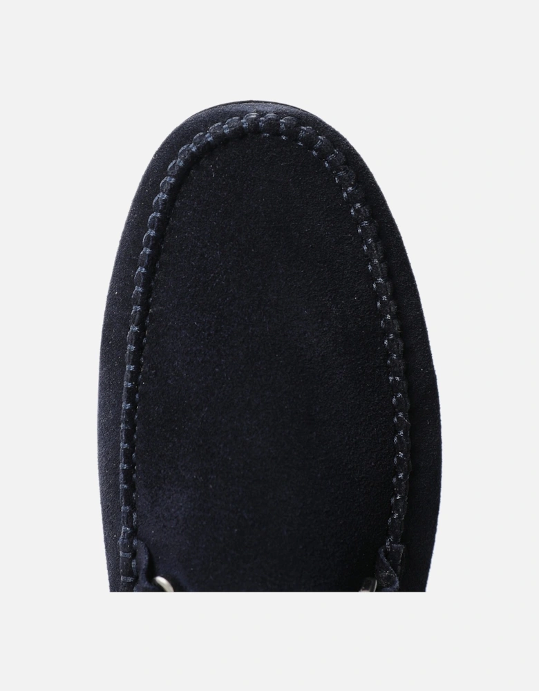 Suede Horse Bit Driving Loafers