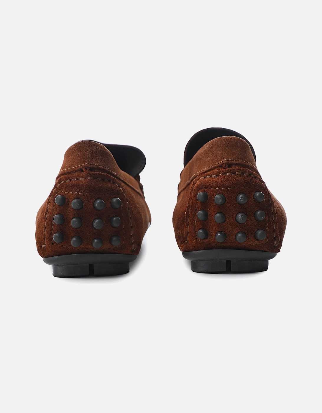 Suede Horse Bit Driving Loafers