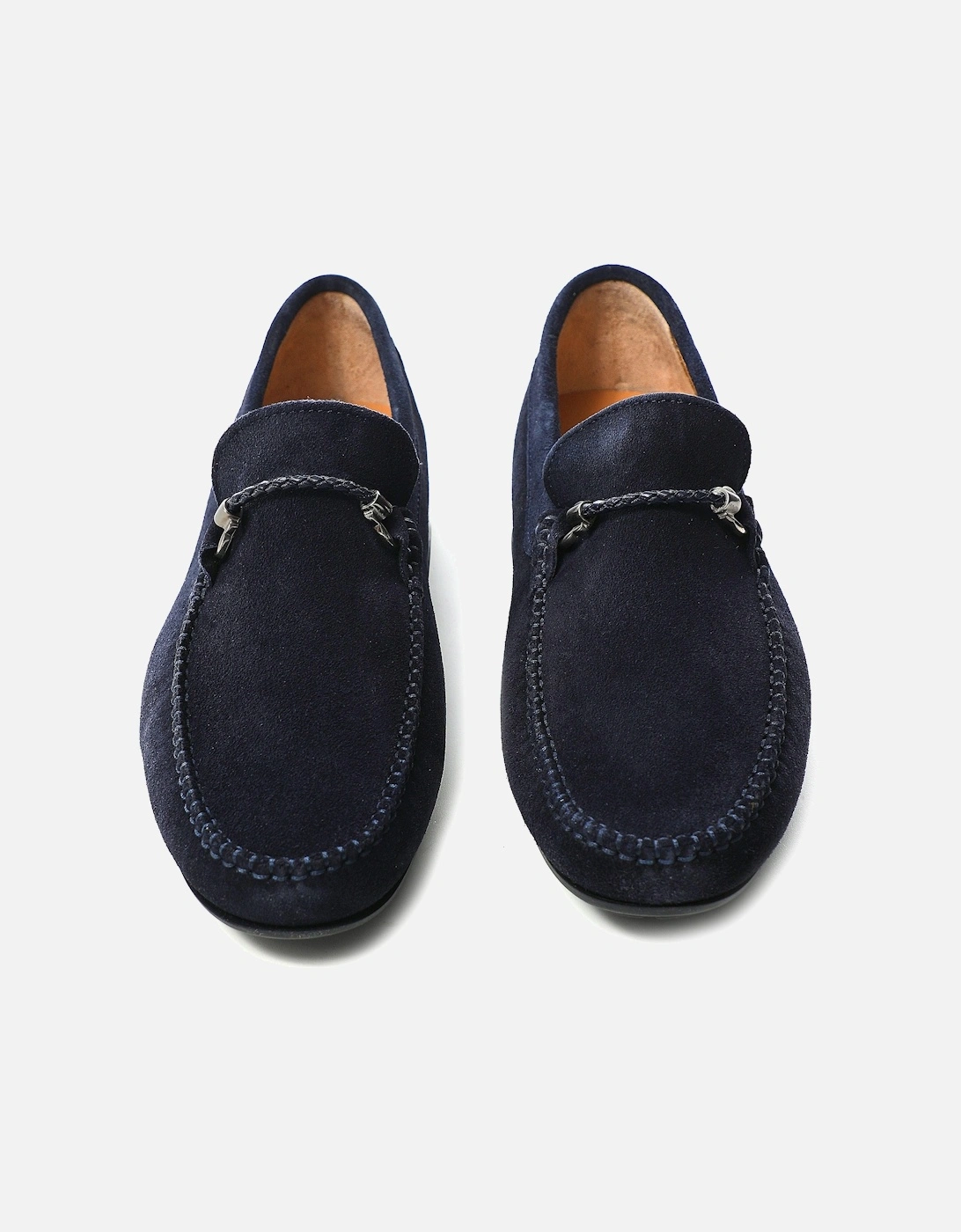 Suede Horse Bit Driving Loafers