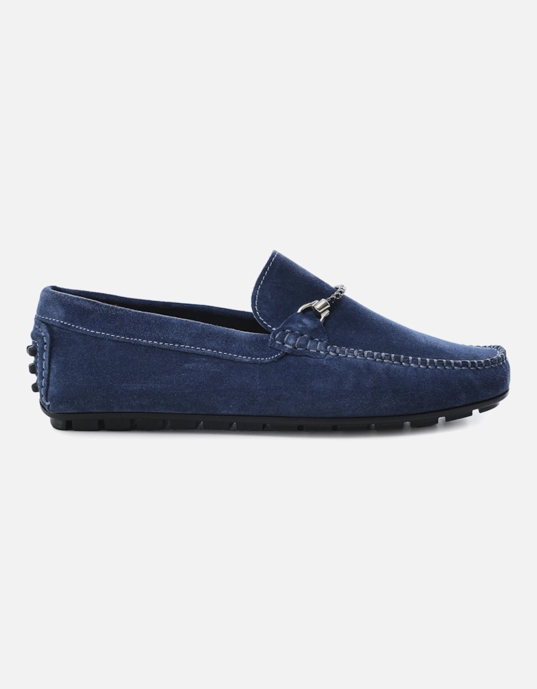 Suede Horse Bit Driving Loafers