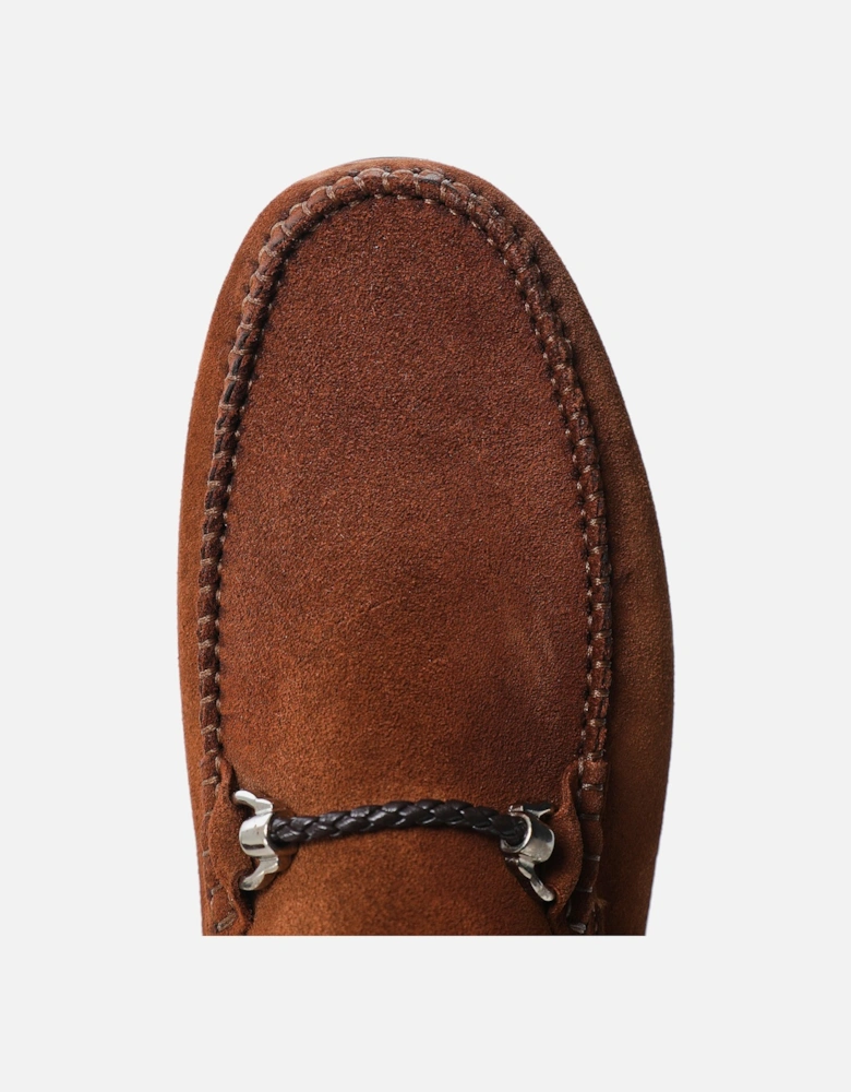 Suede Horse Bit Driving Loafers