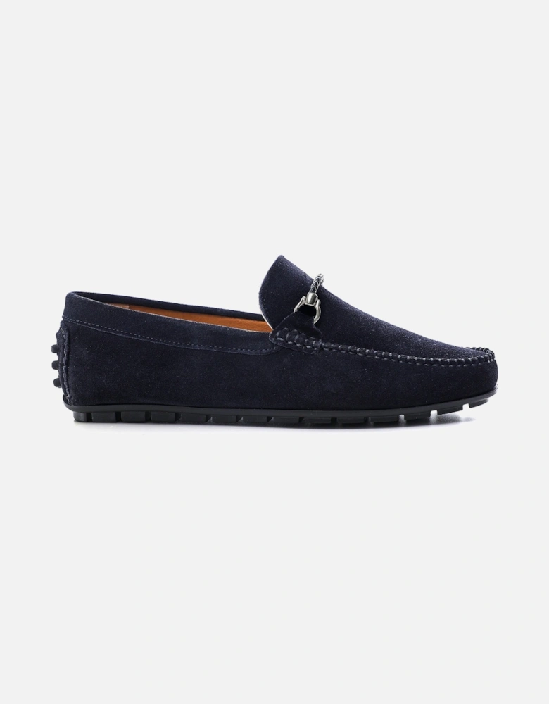 Suede Horse Bit Driving Loafers