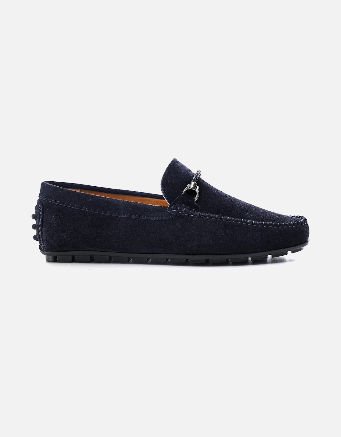 Suede Horse Bit Driving Loafers