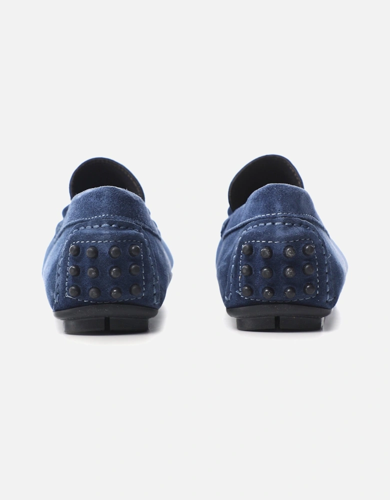 Suede Horse Bit Driving Loafers