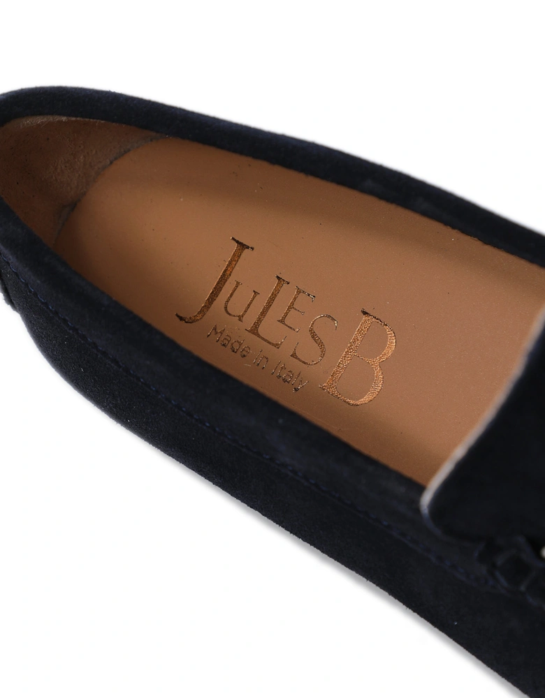 Suede Horse Bit Driving Loafers
