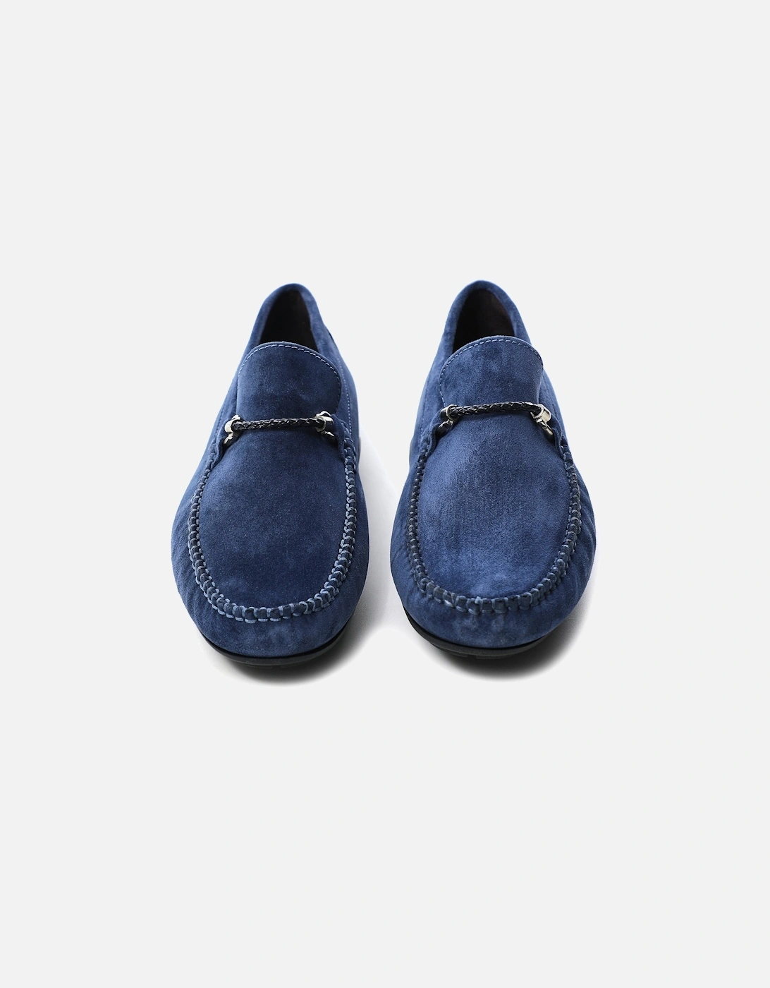 Suede Horse Bit Driving Loafers