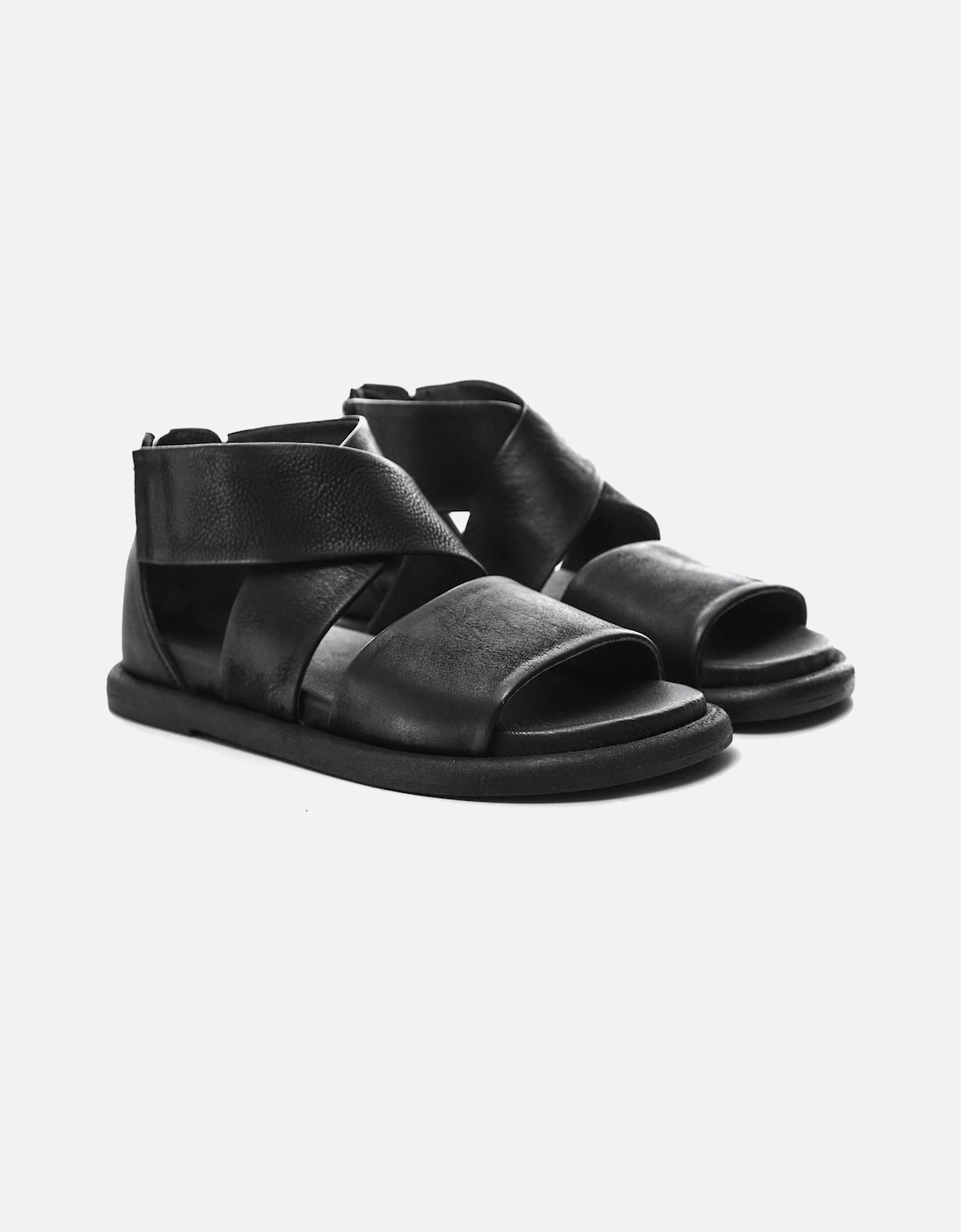 Crossover Strap Leather Sandals, 8 of 7