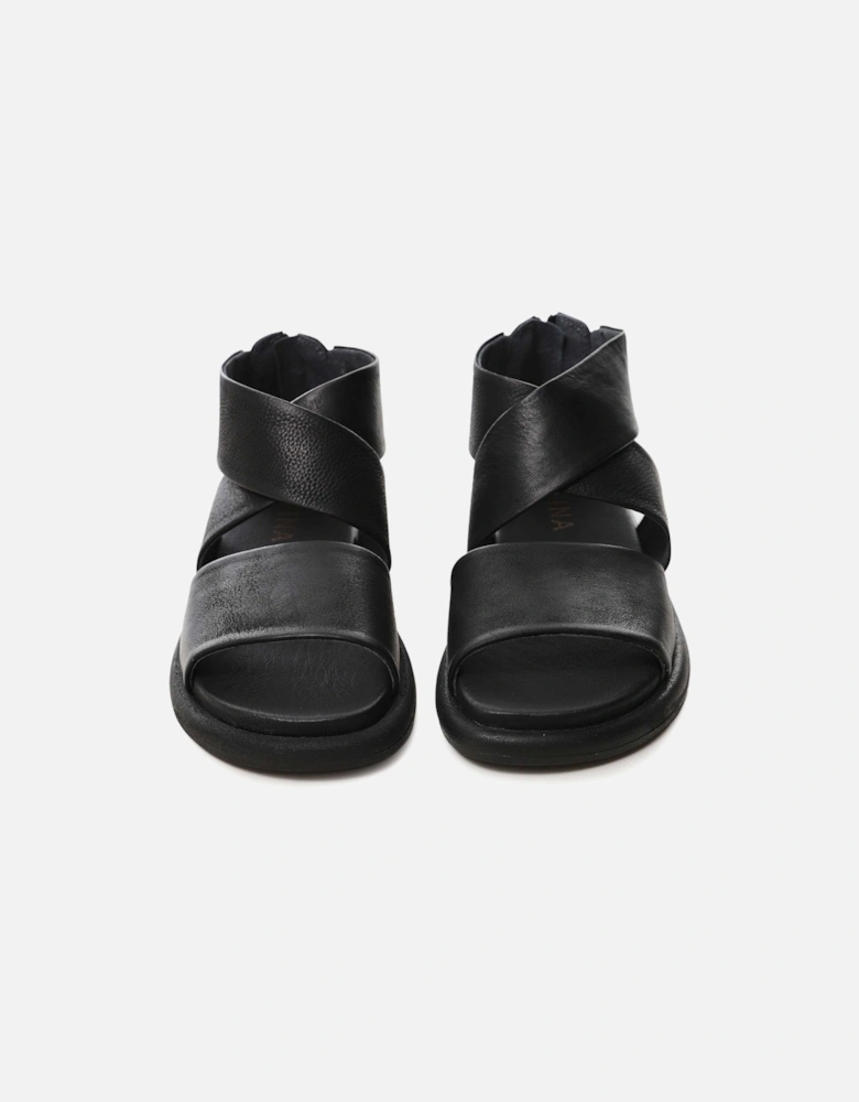 Crossover Strap Leather Sandals
