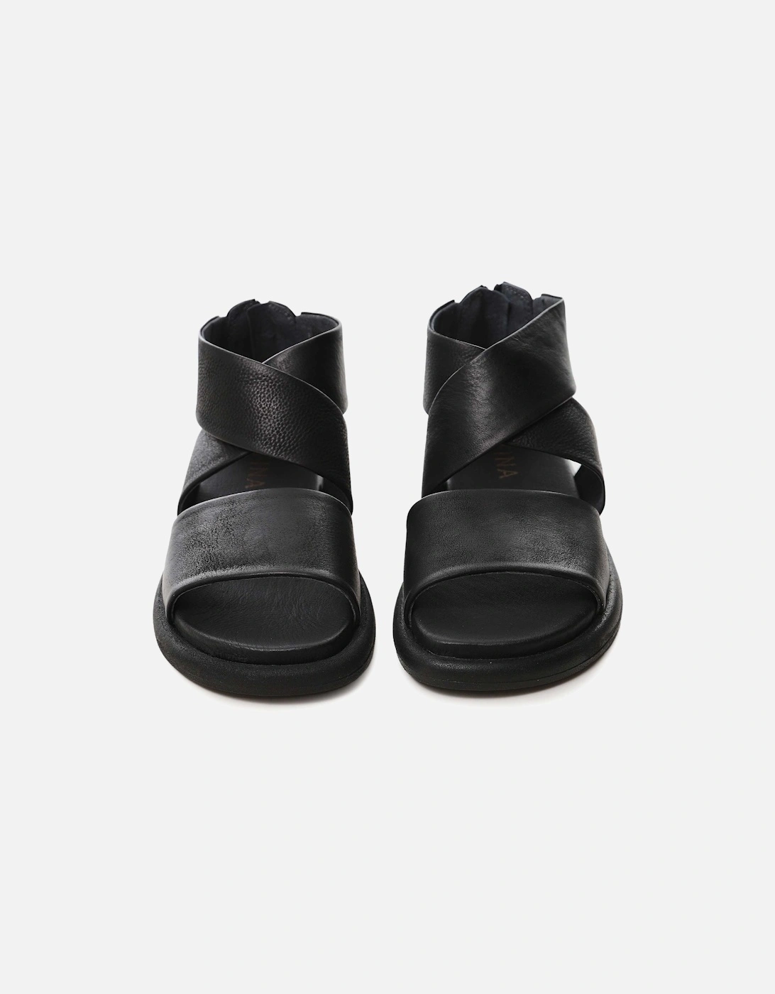 Crossover Strap Leather Sandals