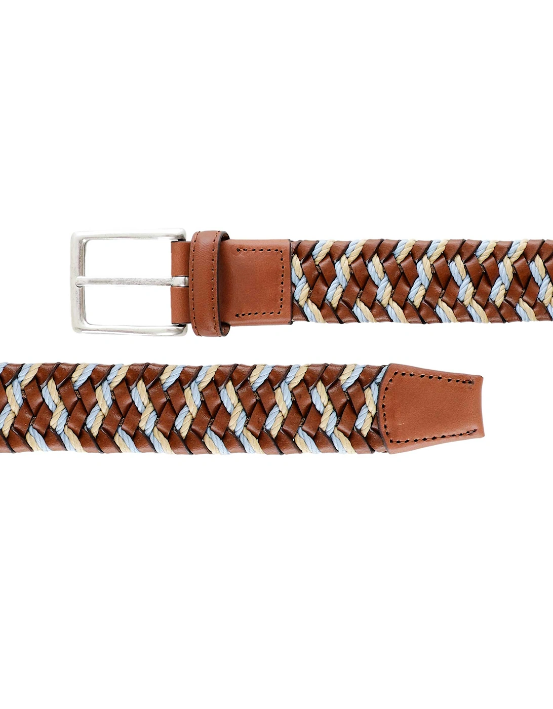Woven Leather Textile Belt