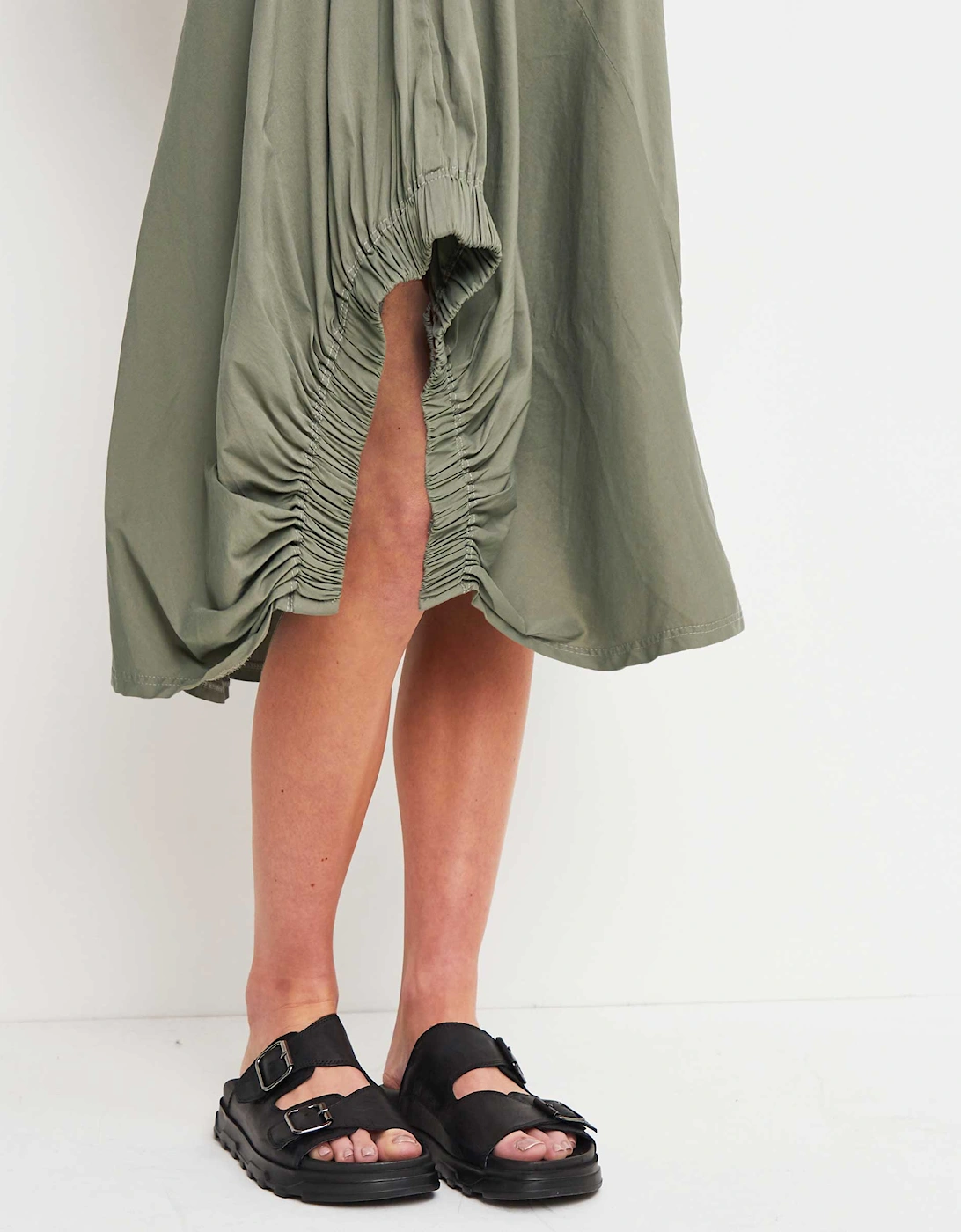 Ruched Detail Midi Dress