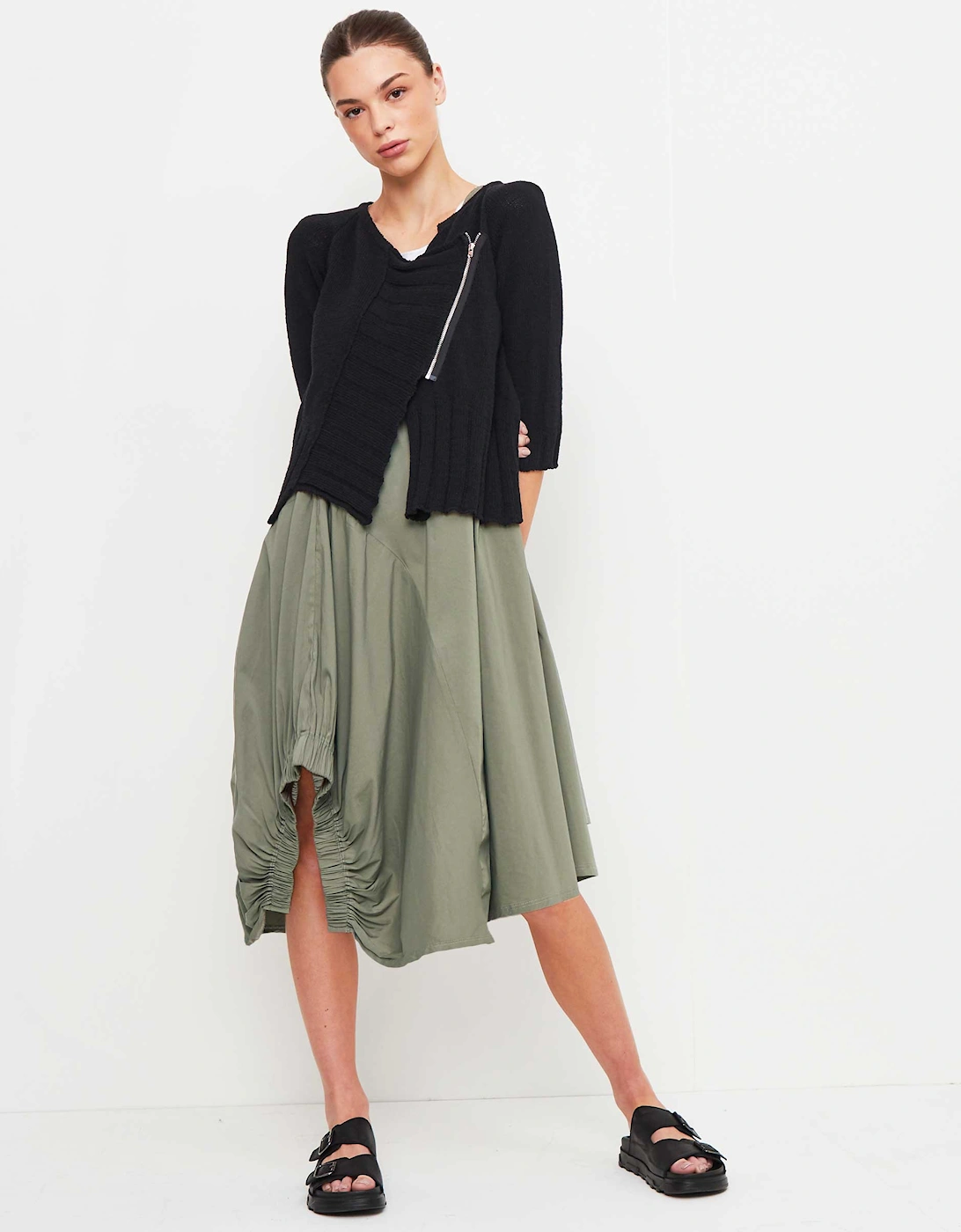 Ruched Detail Midi Dress