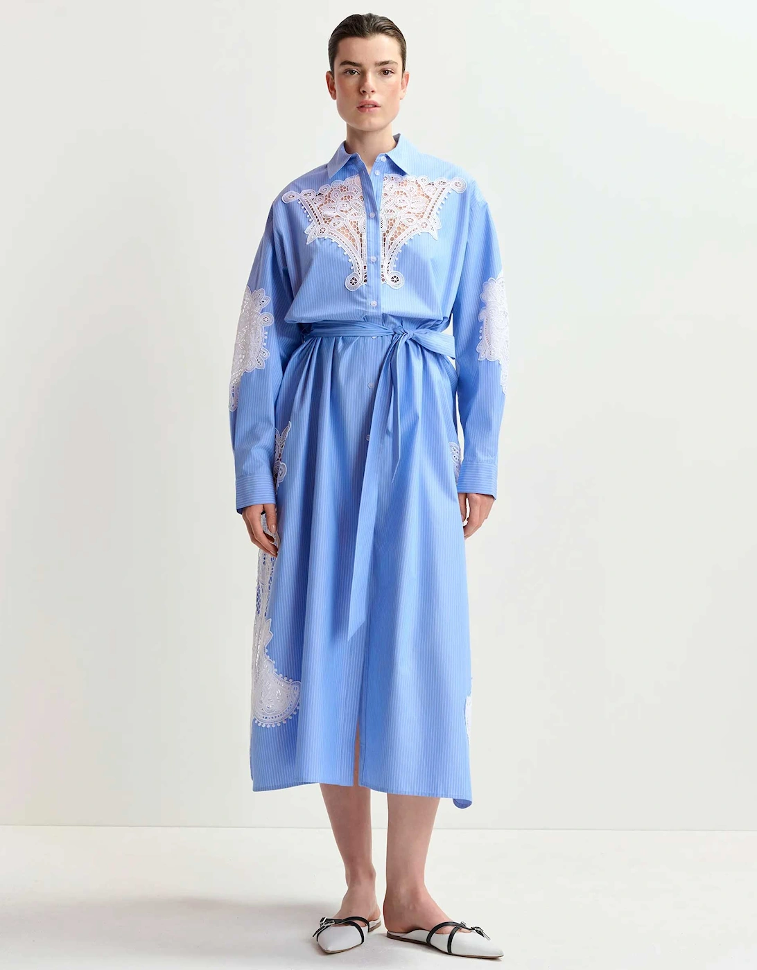 Haze Embroidered Shirt Dress