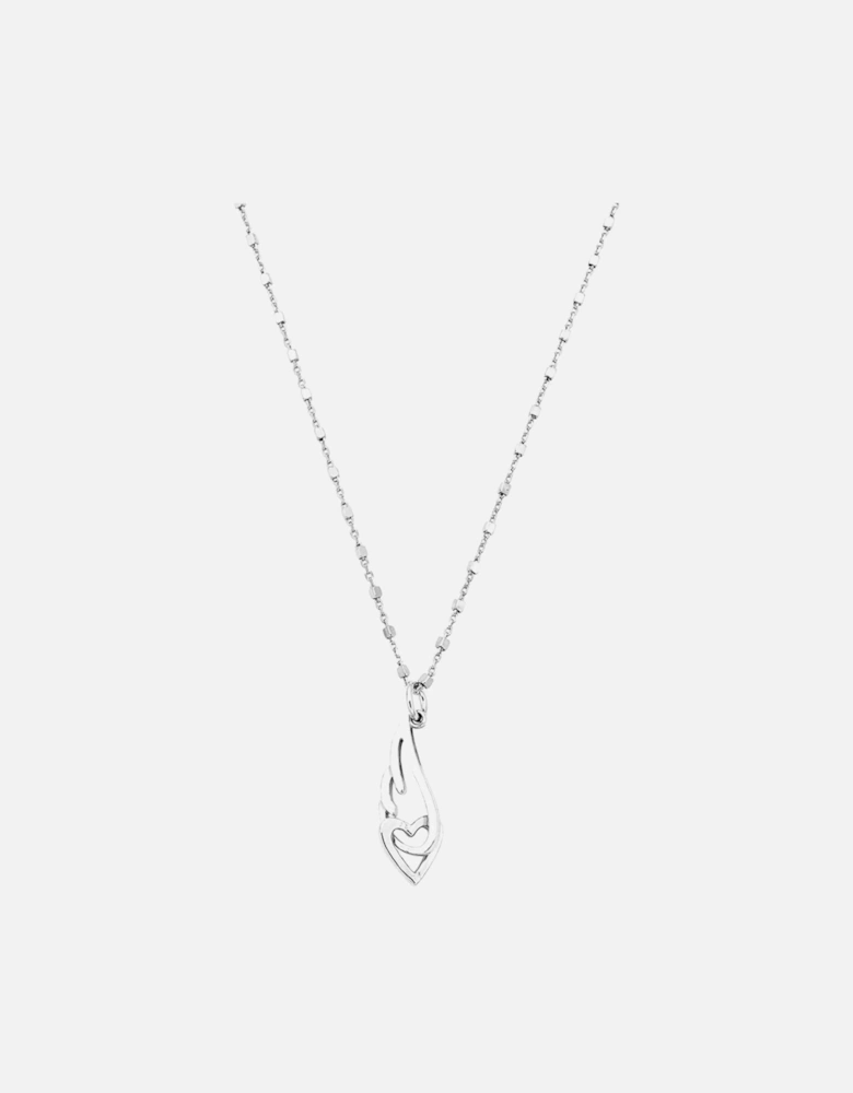 Cube Chain Heart & Angel Wing Necklace
