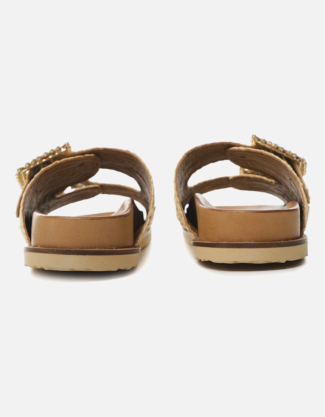 Embellished Raffia Sandals