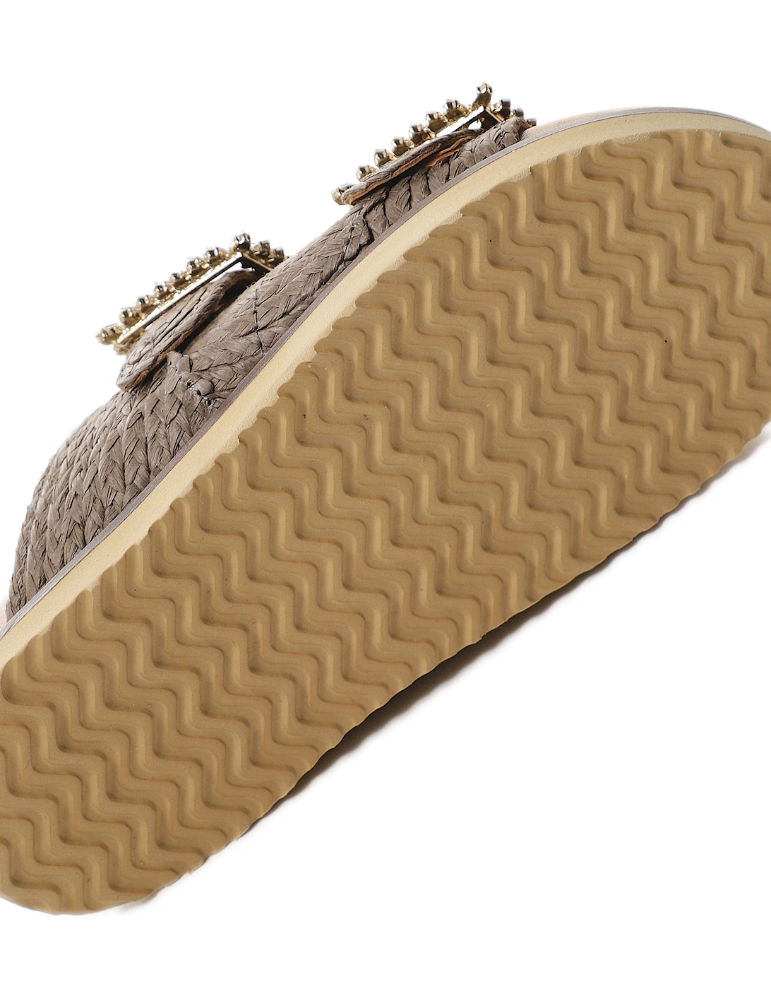 Embellished Raffia Sandals