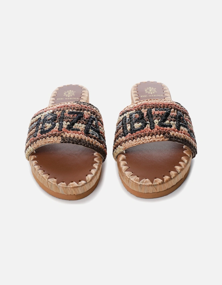 Ibiza Striped Raffia Resort Sliders