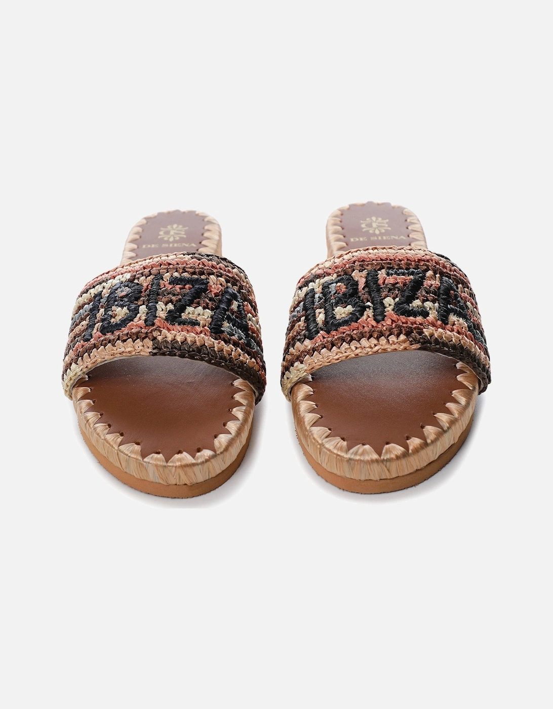 Ibiza Striped Raffia Resort Sliders