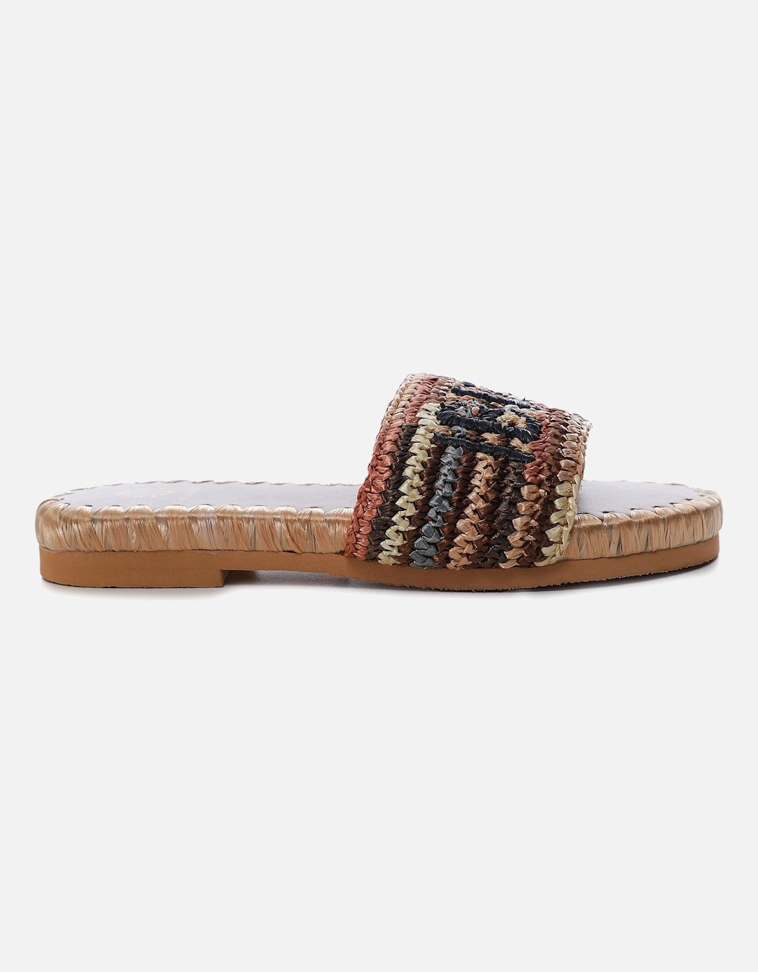 Ibiza Striped Raffia Resort Sliders