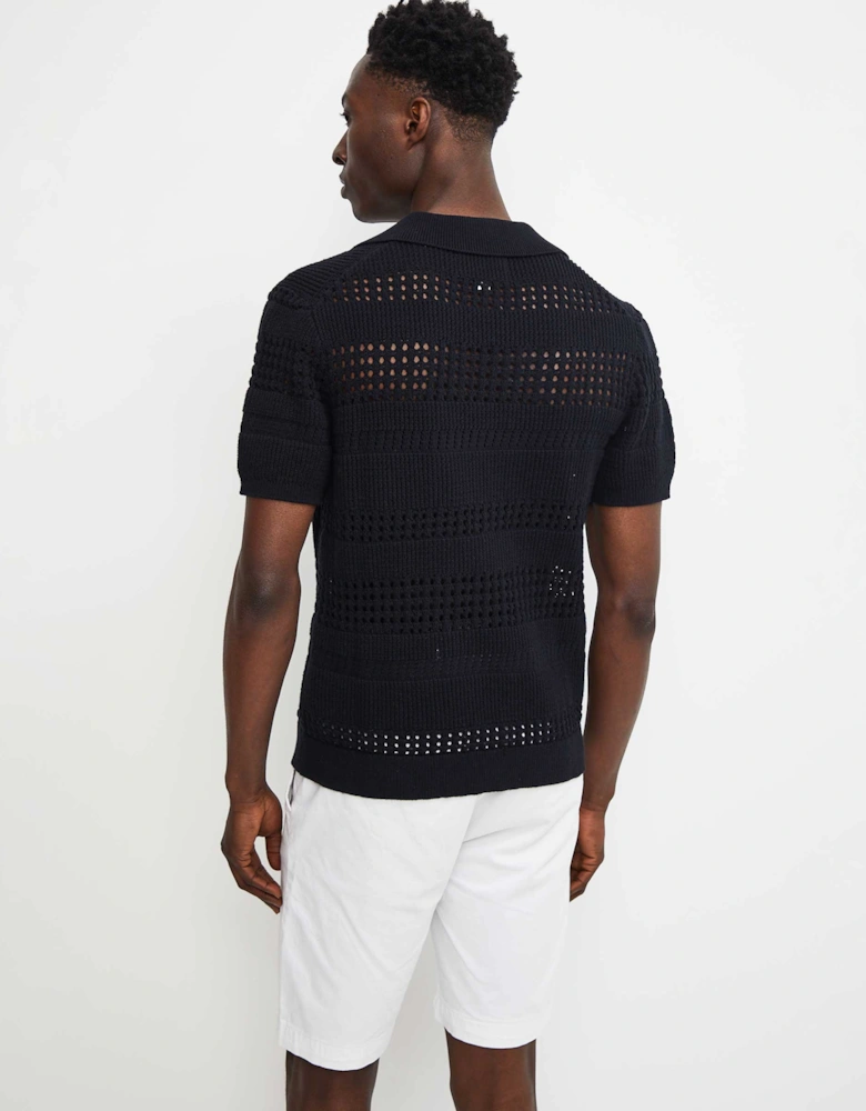 Siena Pointelle Knit Polo Shirt