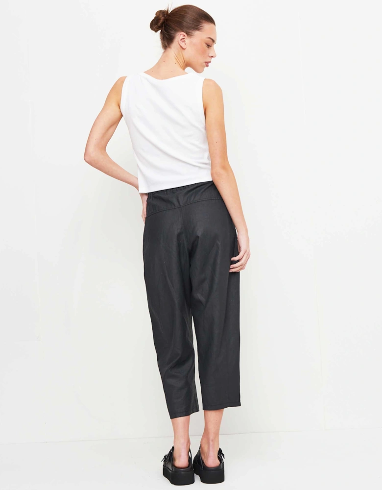 Cropped Pleated Trousers