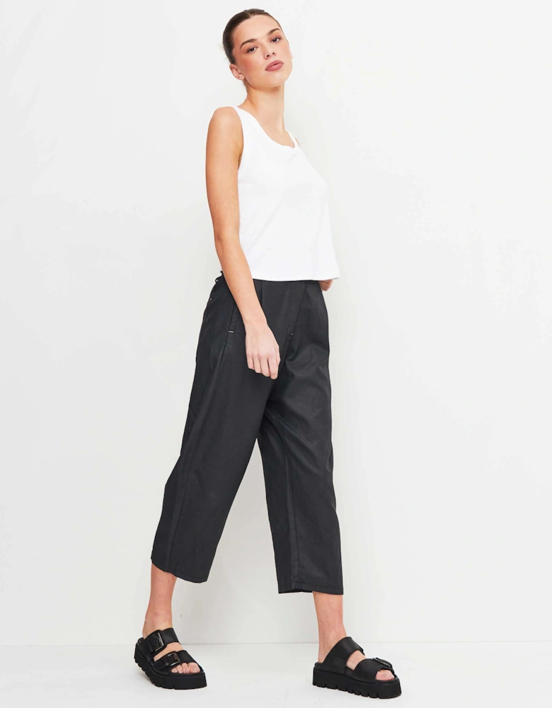 Cropped Pleated Trousers