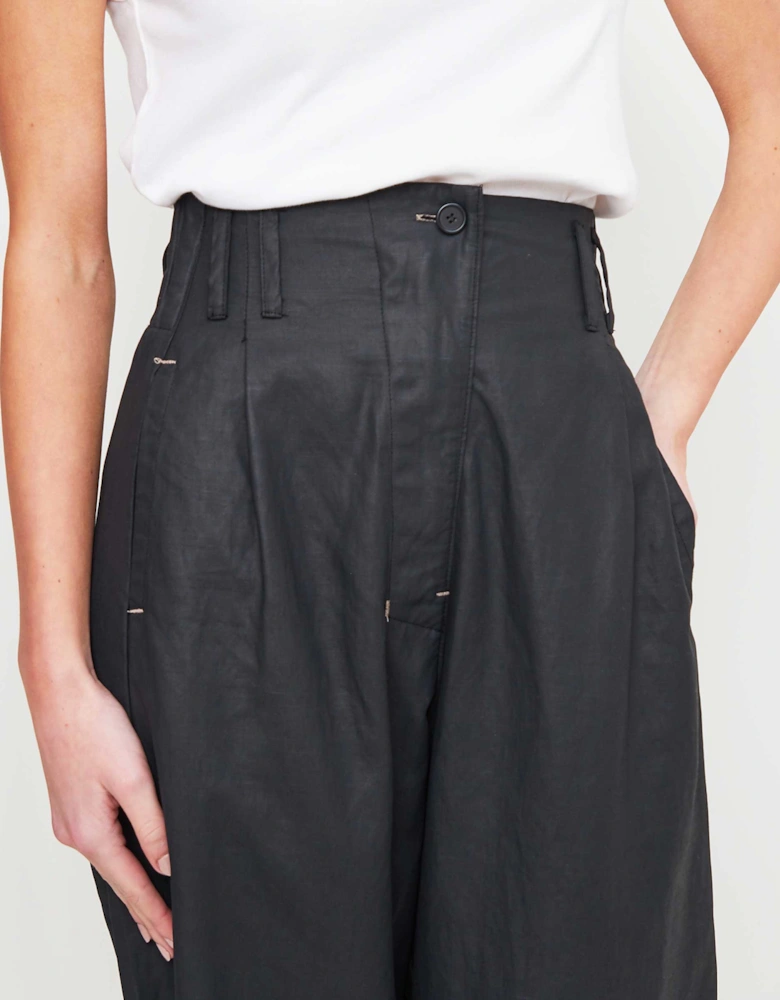 Cropped Pleated Trousers
