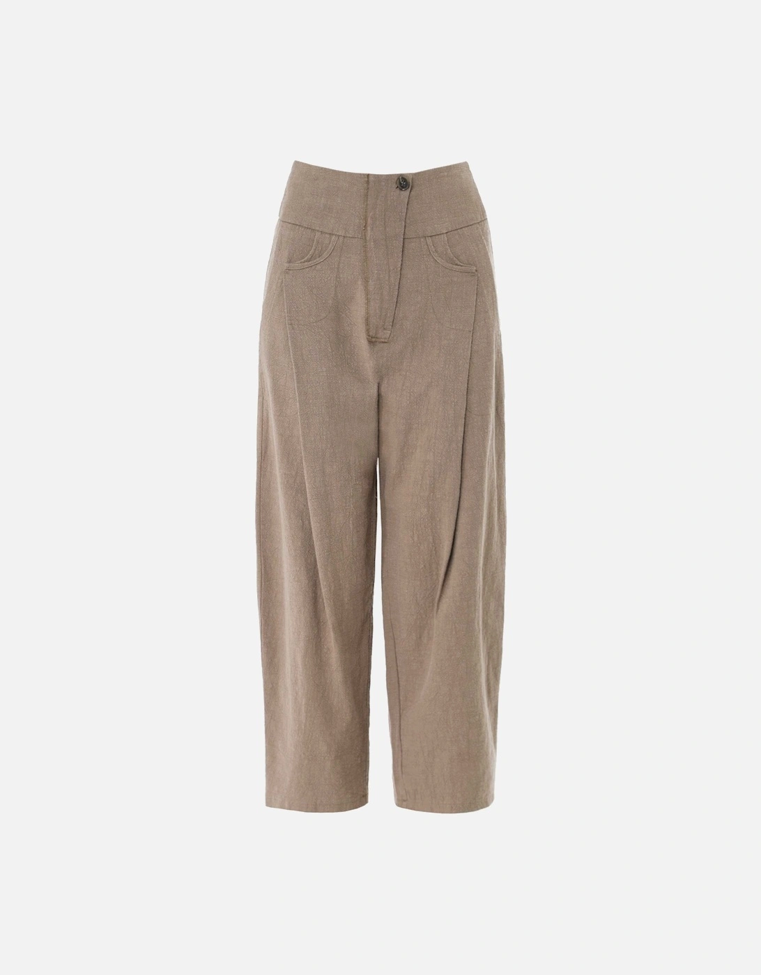 Ramie Barrel Leg Trousers, 5 of 4