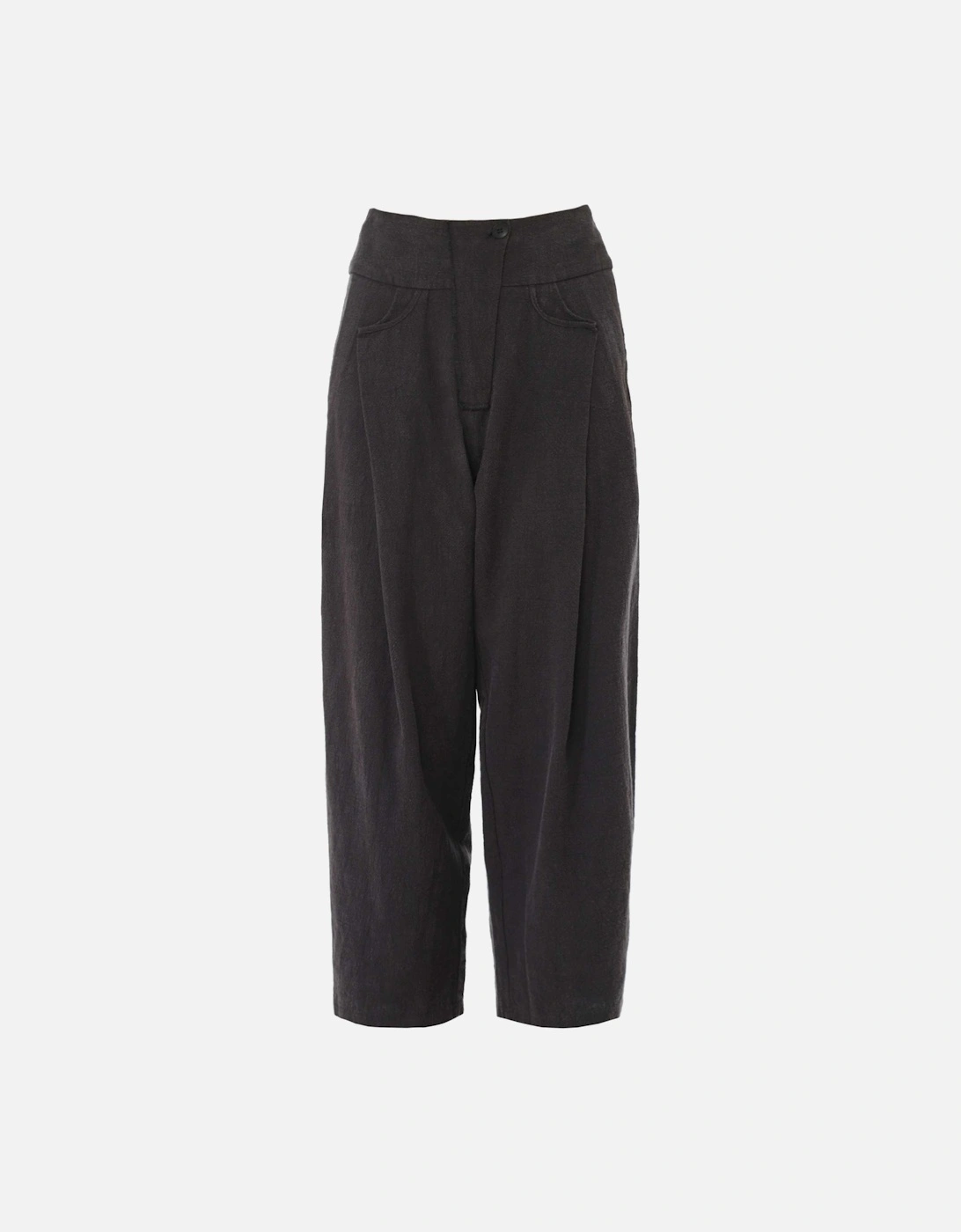 Ramie Barrel Leg Trousers, 5 of 4