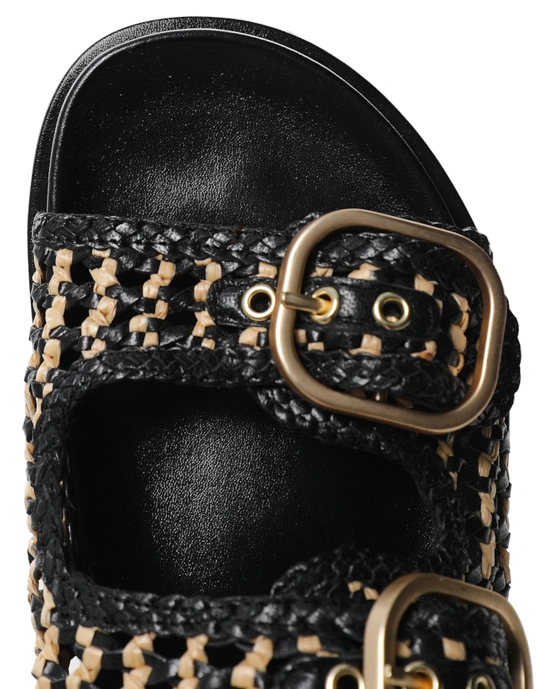 Raffia Slider Sandals