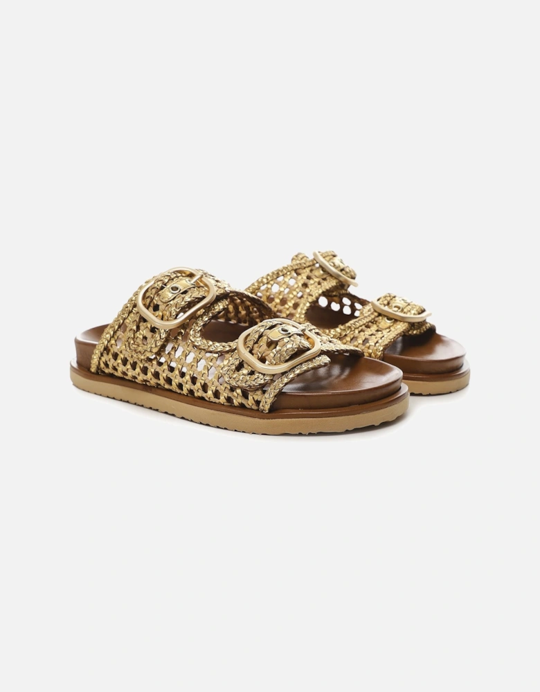 Raffia Slider Sandals
