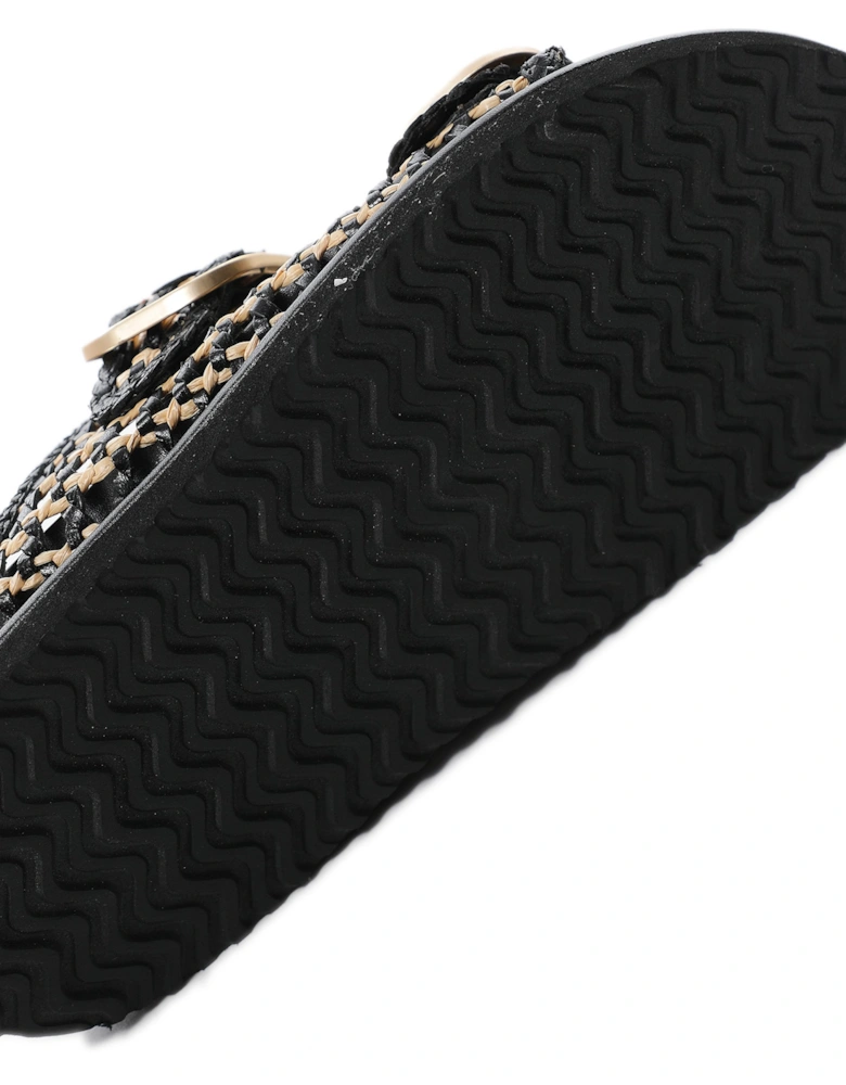 Raffia Slider Sandals
