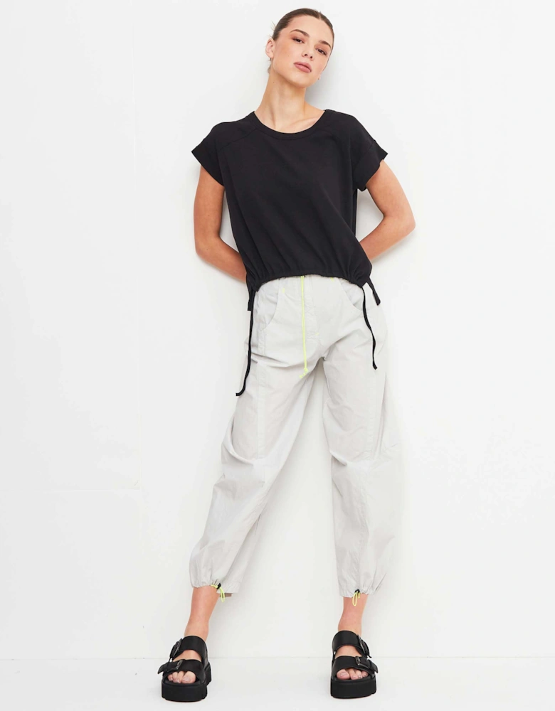 Barrel Leg Drawstring Trousers