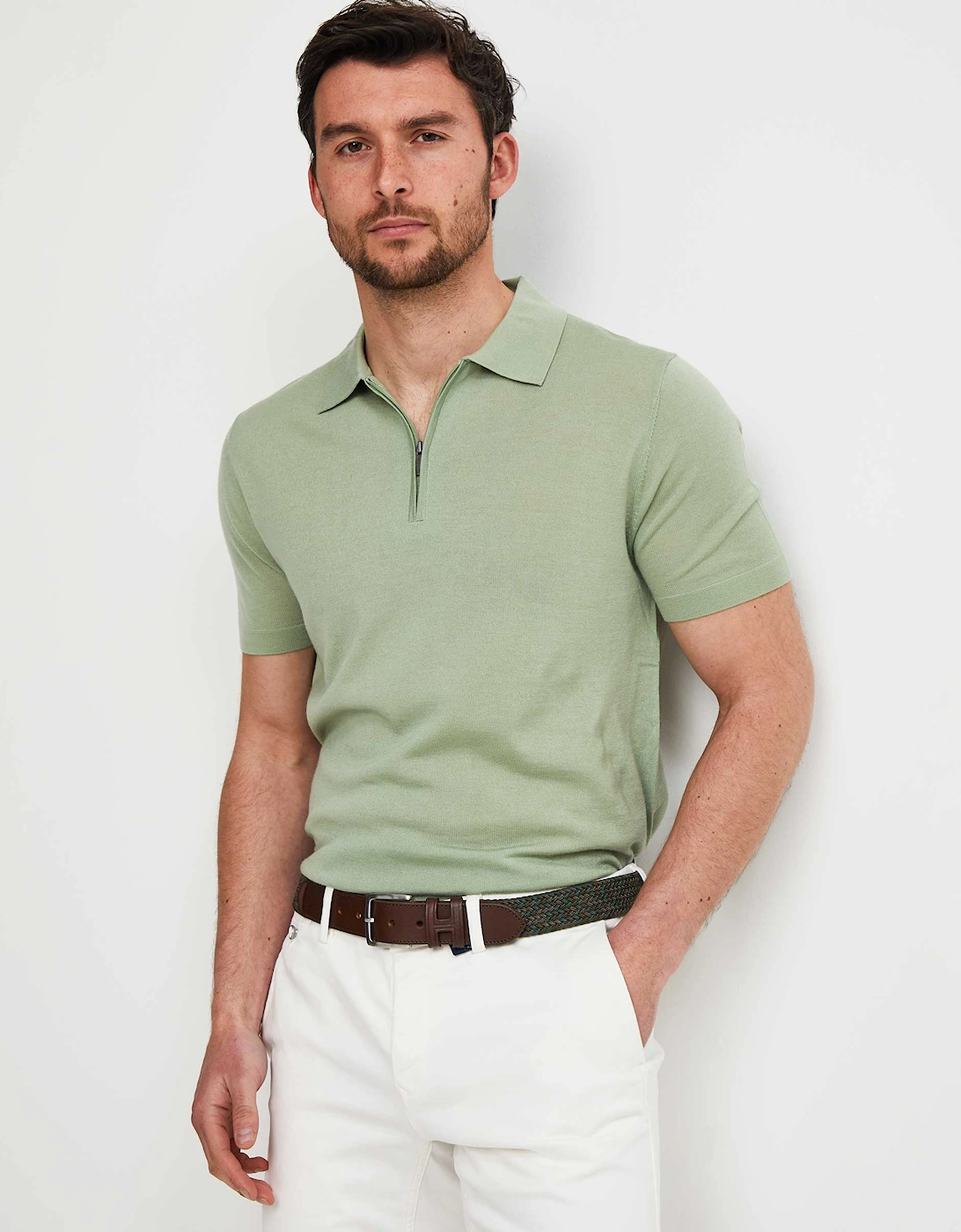 Merino Zip Polo Shirt