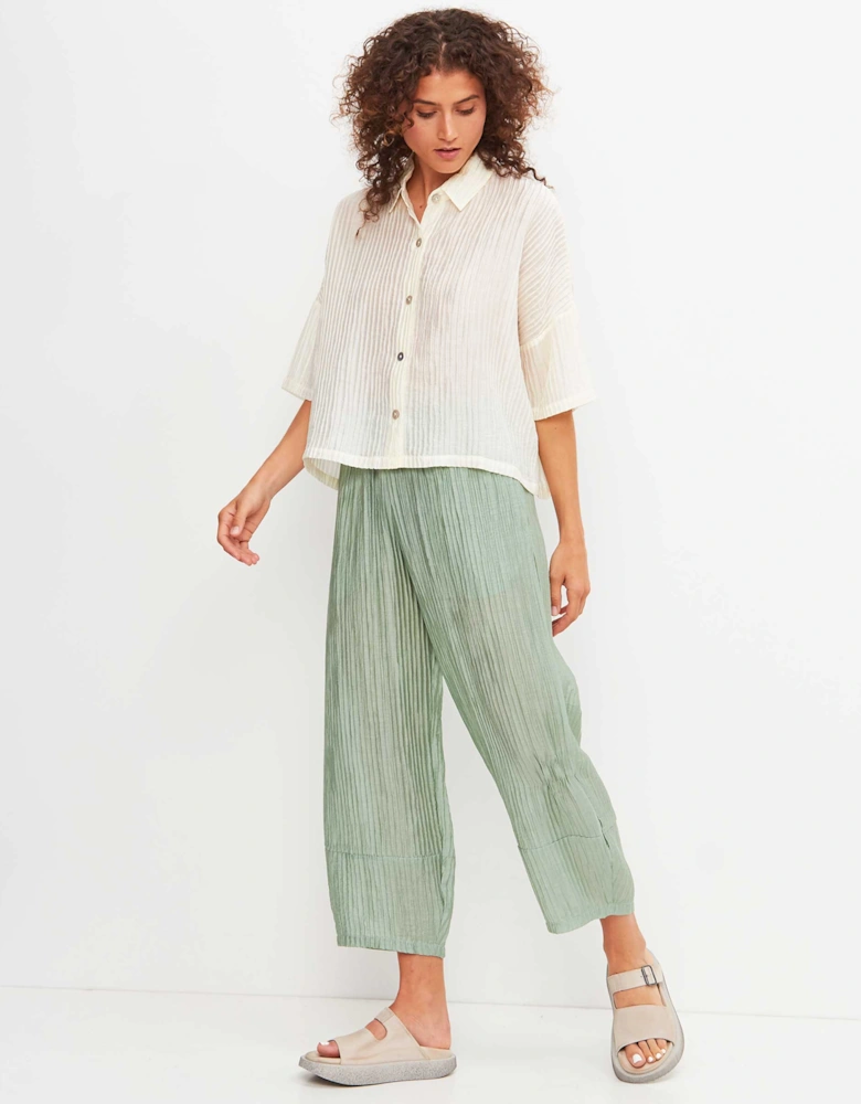 Pleated Cropped Trousers