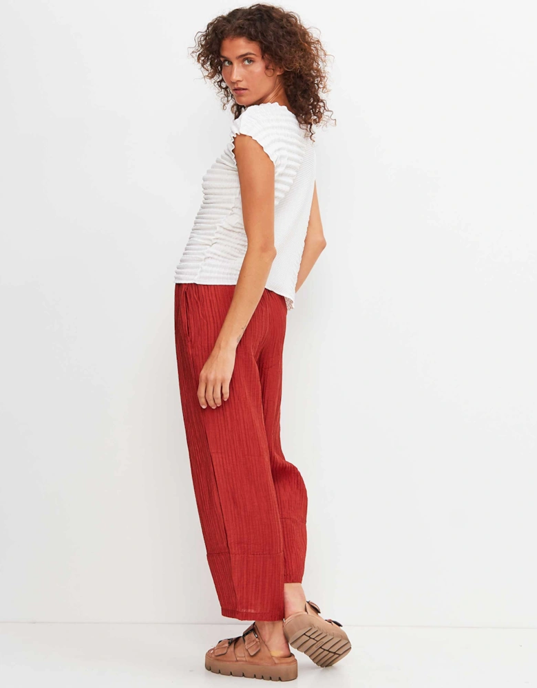 Pleated Cropped Trousers