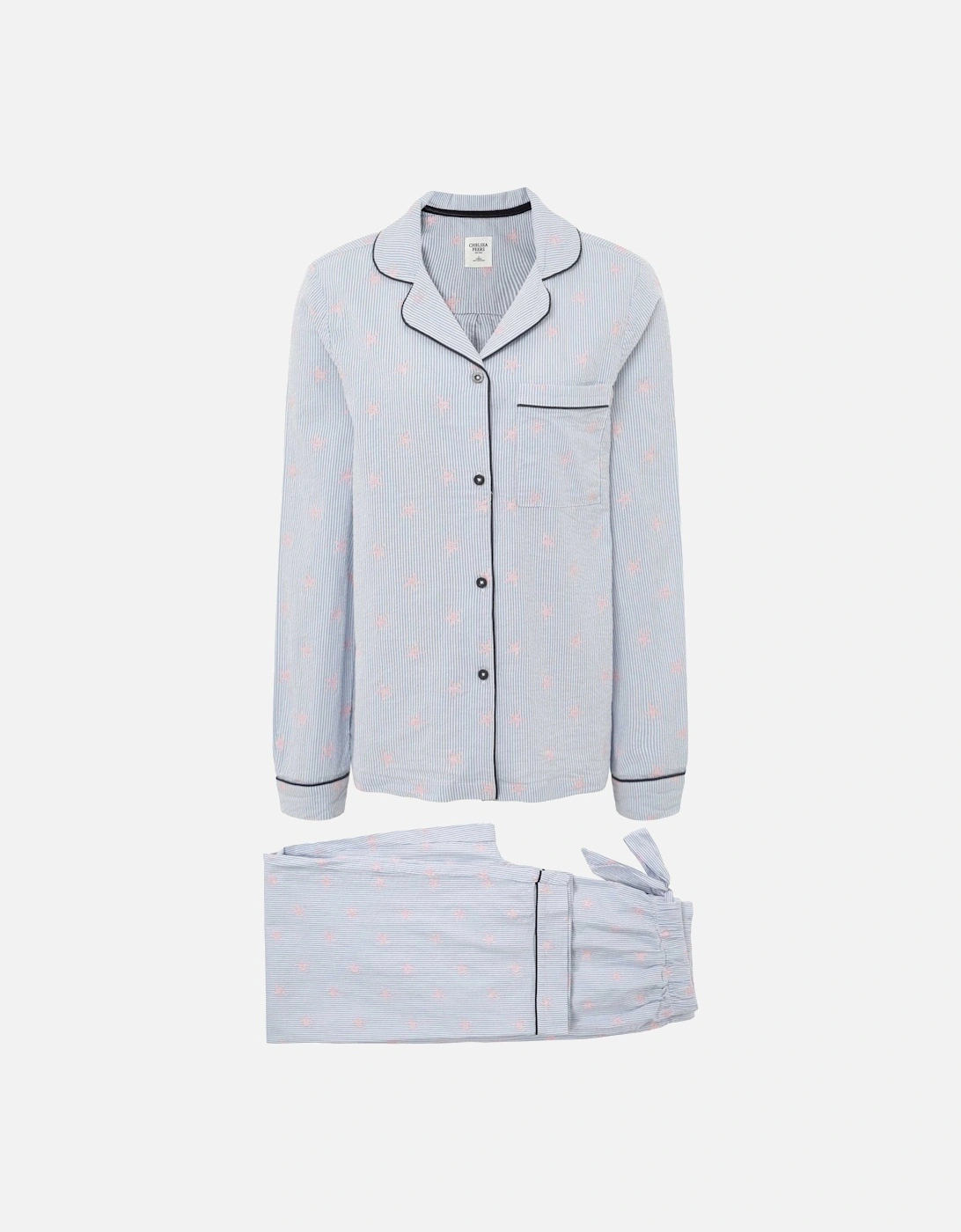 Starfish Stripe Print Long Pyjama Set, 7 of 6
