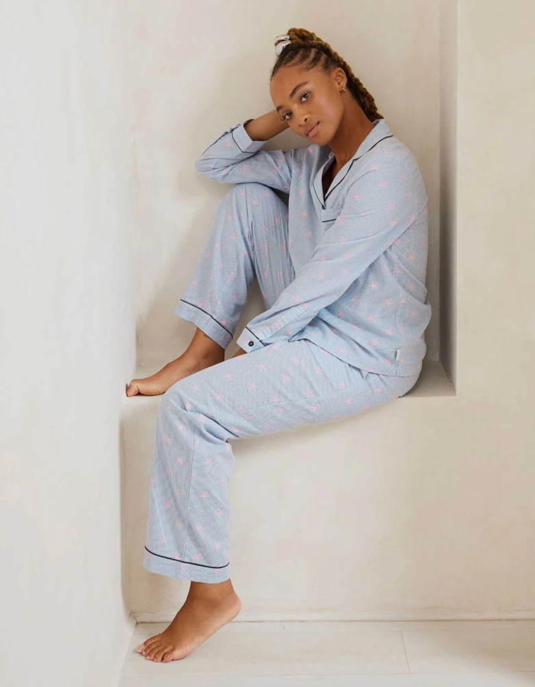 Starfish Stripe Print Long Pyjama Set