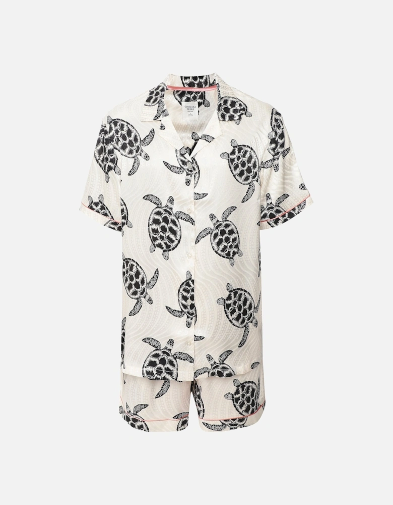 Satin Jacquard Turtle Short Pyjamas