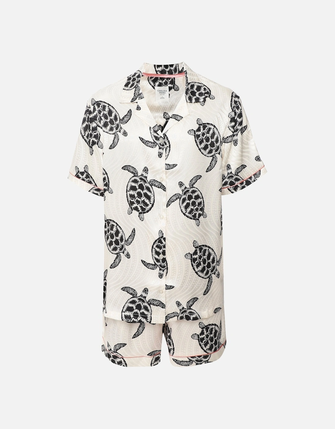 Satin Jacquard Turtle Short Pyjamas, 7 of 6