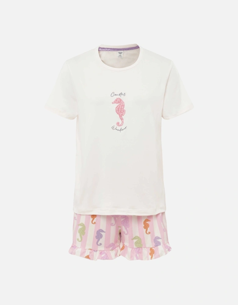 Seahorse Stripe Print Short Pyjama Set