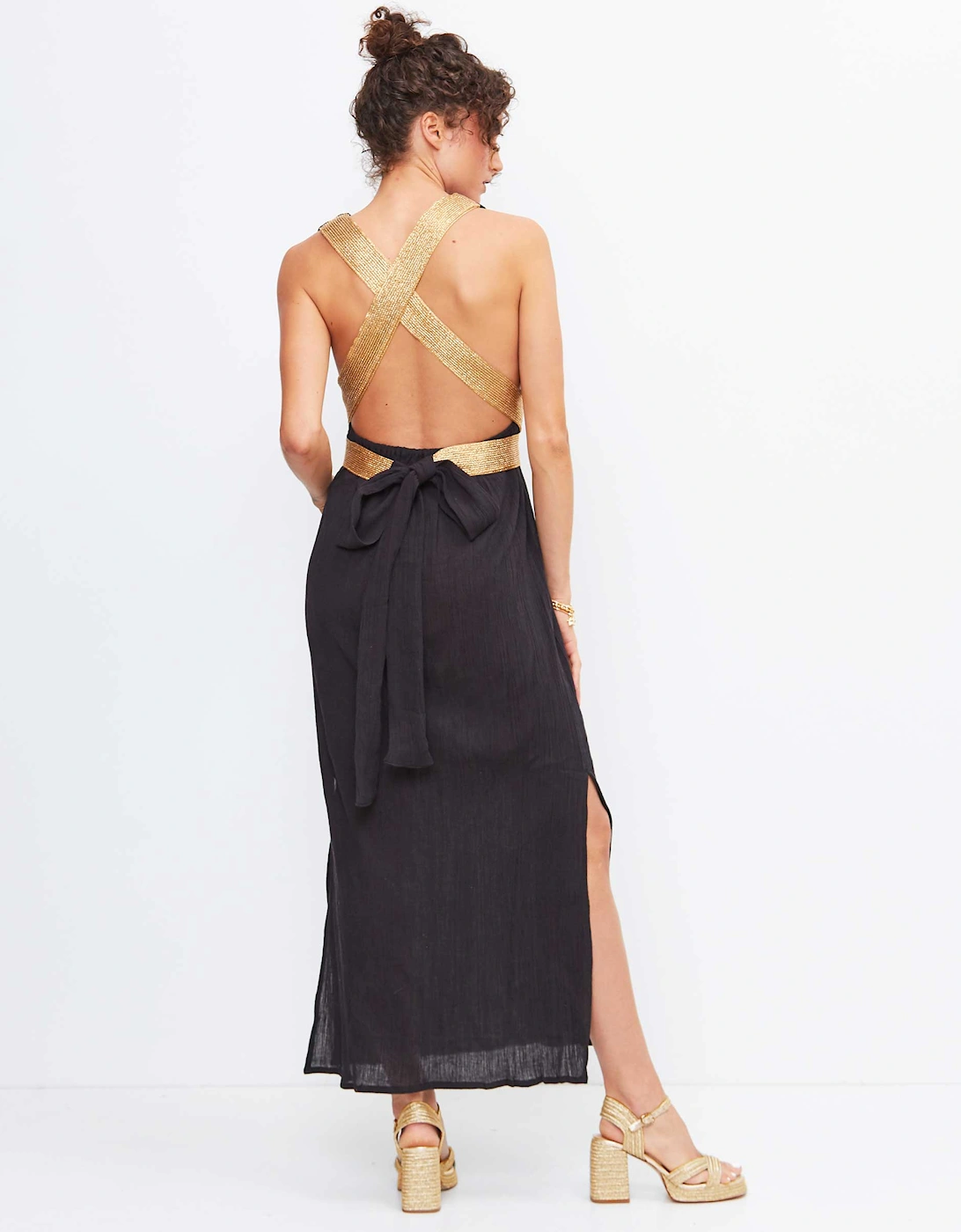Grecian Crossover Belt Dress
