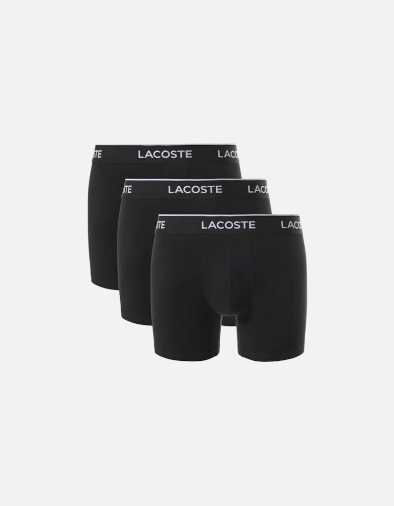 3-Pack Stretch Cotton Boxer Briefs, Black