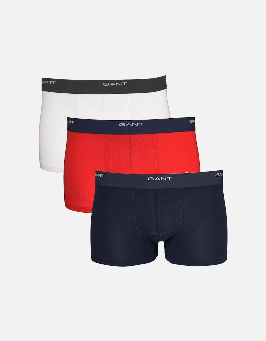 3-Pack Core Boxer Trunks, Navy/Red/White, 4 of 3