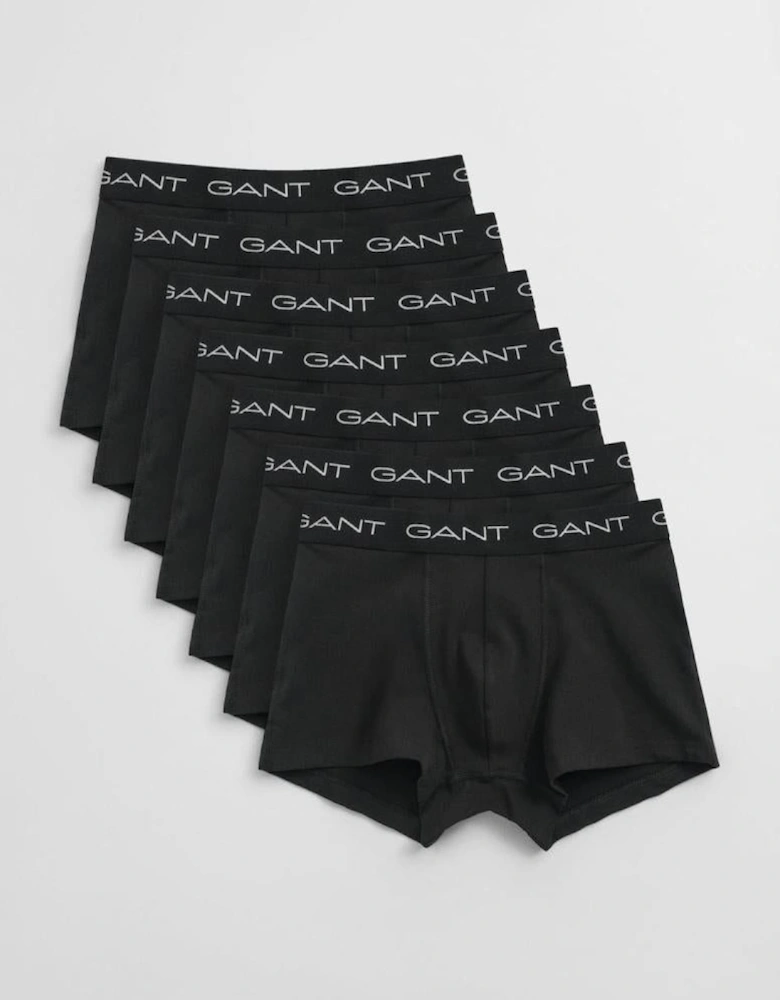 7-Pack Regular Waist Boxer Trunks, Black