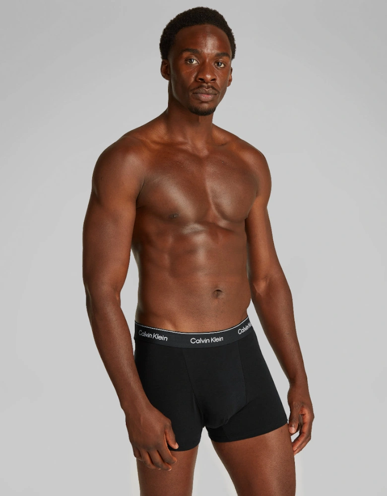 3-Pack Relaxed Fit Icon Stretch Cotton Boxer Trunks, Black