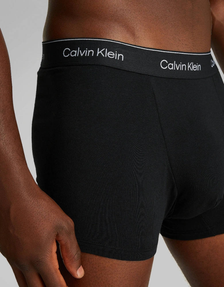 3-Pack Relaxed Fit Icon Stretch Cotton Boxer Trunks, Black